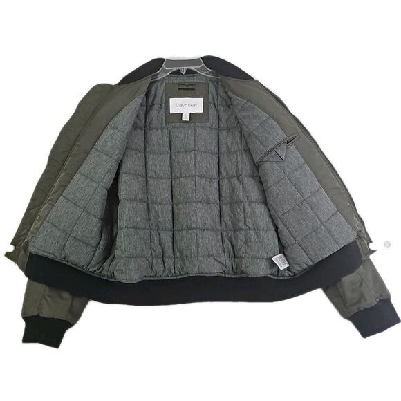 Calvin Klein ~Men's Size M~ Olive Green Full Zip Bomber Jacket Coat NEW. - Picture 13 of 16